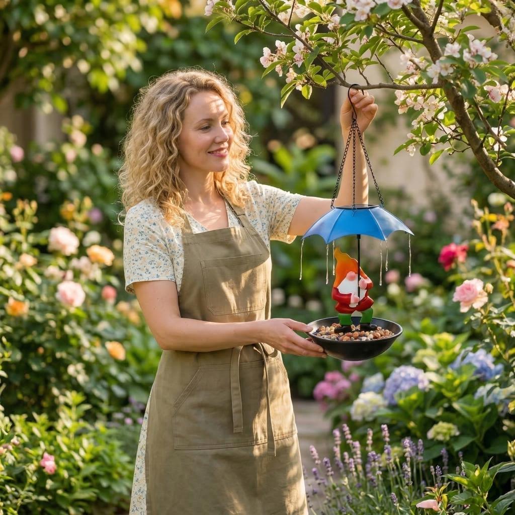 Solar-powered Bird Feeder Pendant Light - Outdoor Pendant Light Suitable For Lawns, Patios, And Lighting.