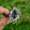 Natural Nellite Gemstone 925 Silver Multi Stone Flower Adjustable Ring For Women