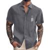 Men's Vintage Button Down Bowling Shirts Short Sleeve Summer Beach Shirt