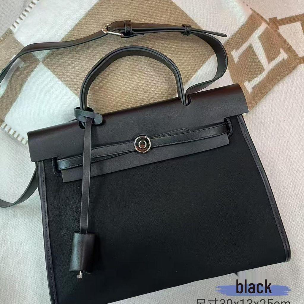 2025 Women's Canvas & Cowhide Kelly Colorblock Shoulder Bag - Large Capacity Fashion Handbag