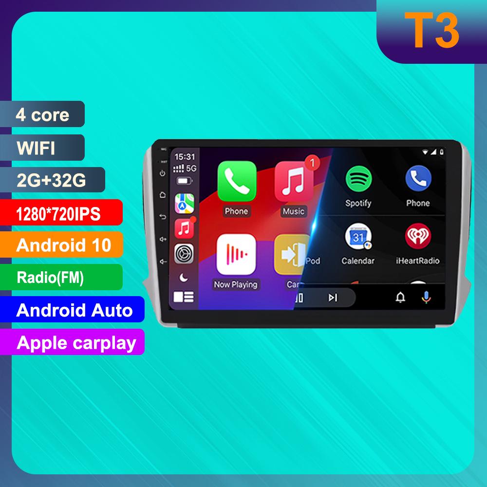 Compatible with Peugeot 208 & 2008: Android GPS Navigation, HD Reversing Camera & CarPlay.