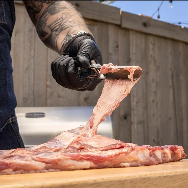Rib Prep Pro Rib Membrane Remover Tool Guide Trimming Peeling Ribs Membrane Remover Grilling Tools BBQ Rib Preparation Tool