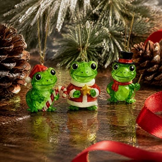 Holiday Surprise Gifts Faux Crystal Frog Advent Calendar 2026, 24 Days Christmas Countdown with Tree Ornaments Hanging Decor Animal Ornament,