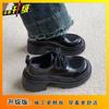2025 spring and summer new thick-soled versatile lace-up small leather shoes women's fashion retro British small leather shoes single shoes women