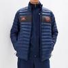 Adidas Color Block Logo Print Stand Collar Quilted Cotton Jacket Men Jacket Navy-Blue EH5624