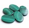 Green Oval Malachite Gemstone: Coin Shape Cabochons, Custom Sizes