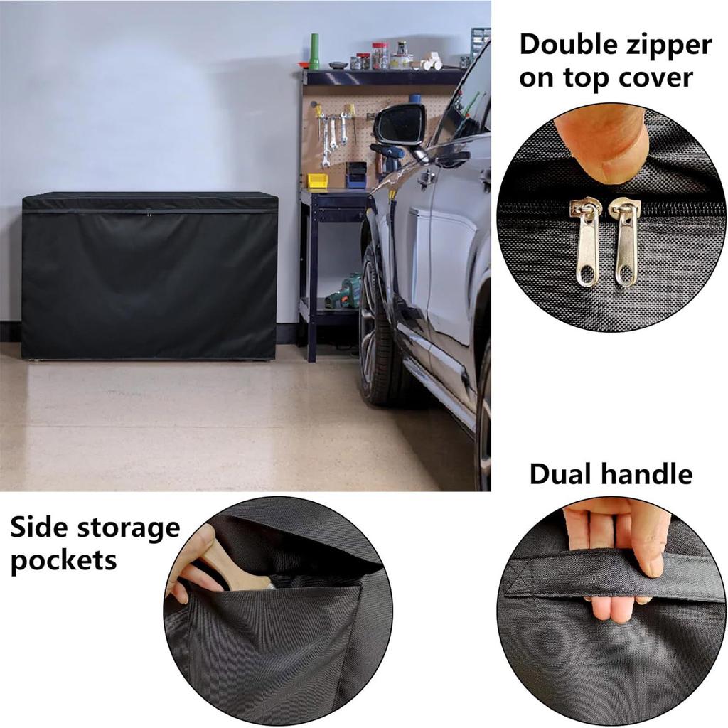 Easy Access Freezer Cover for 14-16 CuFt with Storage Pocket and Ventilation Holes for Outdoor Deep Freezer Protections