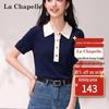 La Chapelle Women's Summer Lapel Knit Polo Top