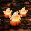 Led Pumpkin Decor Halloween Light, LED Lighted Ghost Skull Lantern, Spooky Party Supplies Tabletop Decorative Lamp for Home Indoor Holiday Window Sill