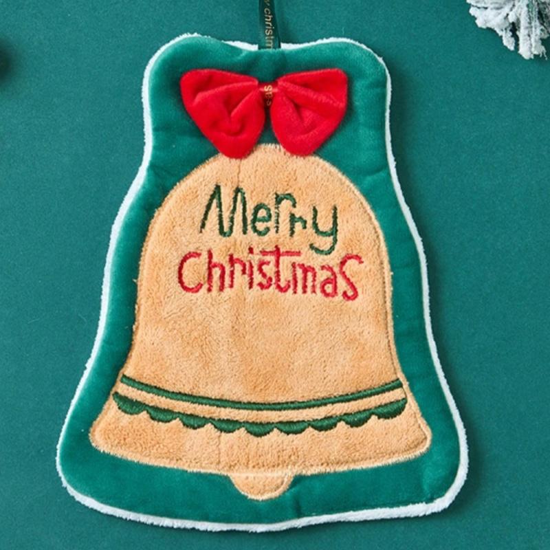 1-piece Christmas Handkerchief - Ultra Soft Coral Fleece with Cute Santa Super Absorbent, Suitable for Kitchens and Bath Rooms