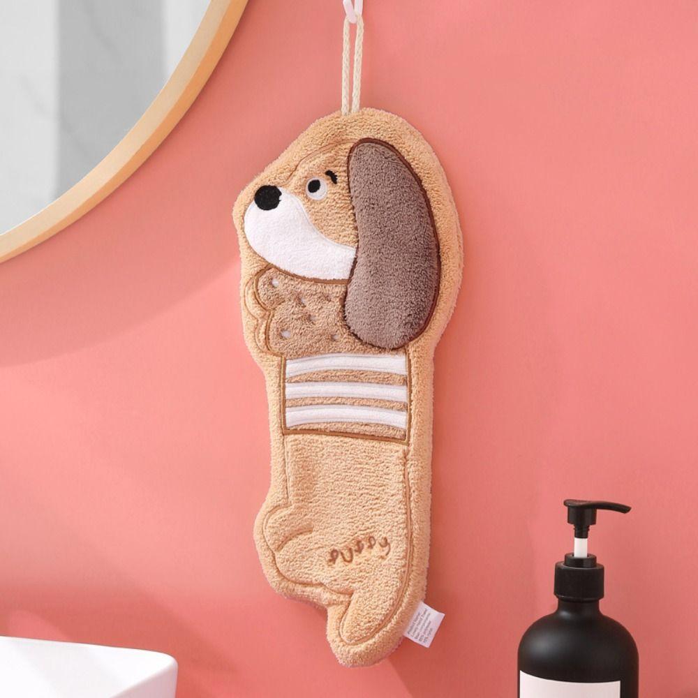 Thicker Cleaning Towel Quick Drying Dishcloths Creative Dachshund Shaped Hand Towel  Bathroom