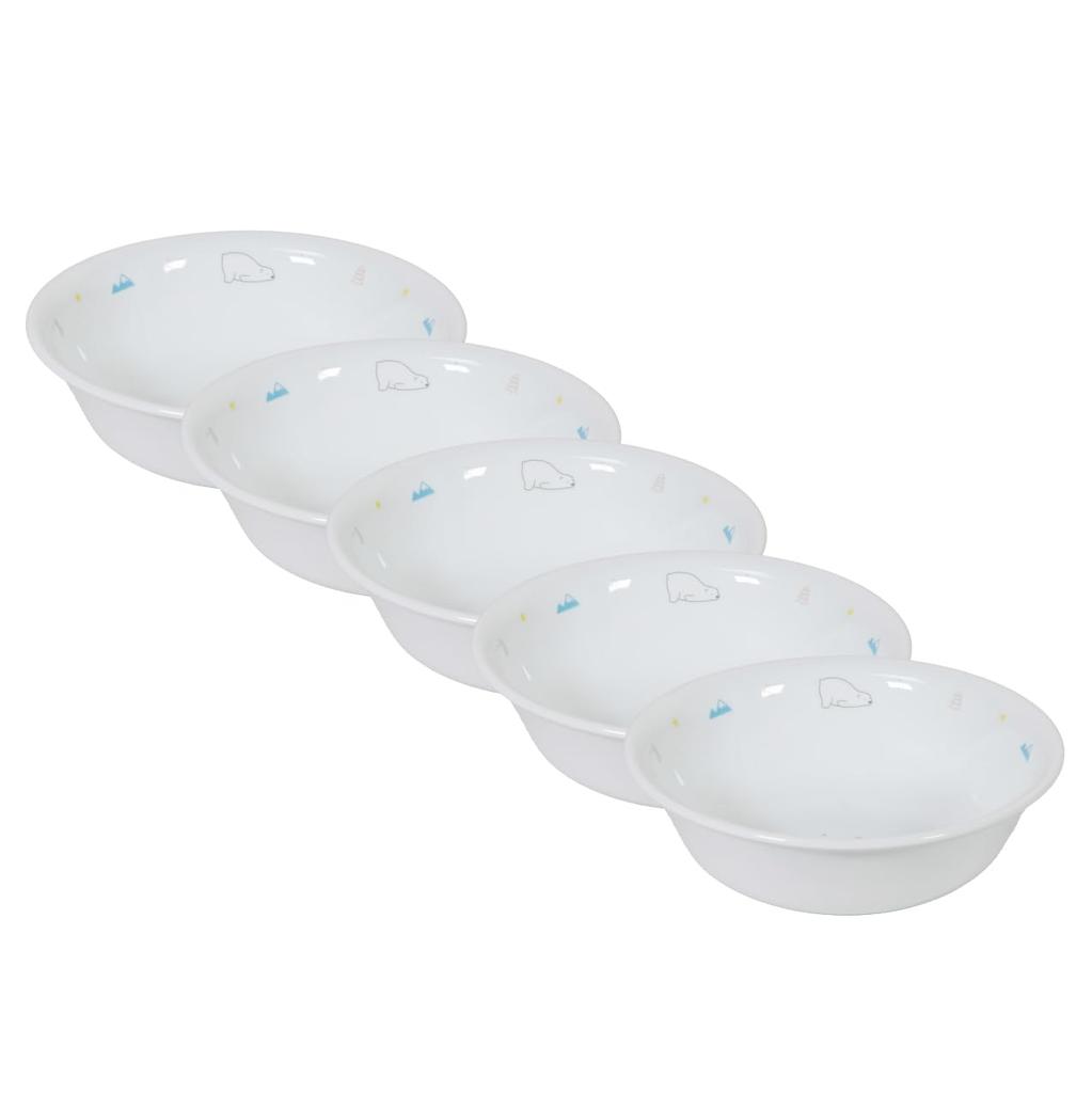 PEARL METAL Corelle Plate Dish Outer Diameter 16 X Height 5cm Lightweight Microwave Safe Oven Safe Dishwasher Safe Polar Bear Medium Bowl Set of 5