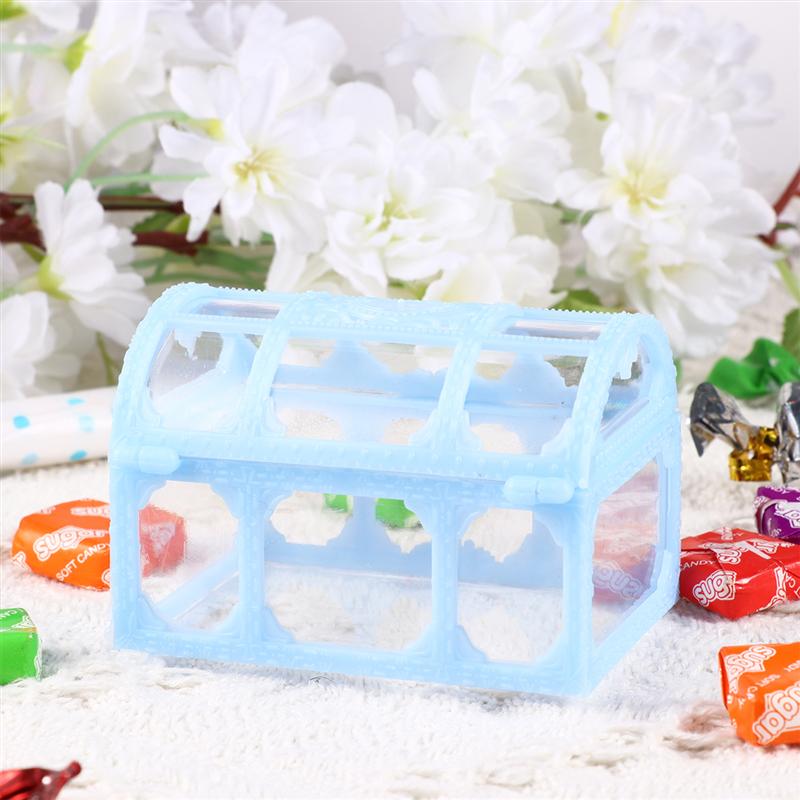 10pcs Candy Box Treasure Chest Shape Sugar Containers Holder Gift Storage Case Party Wedding Hand Gift Hollow Candy Box