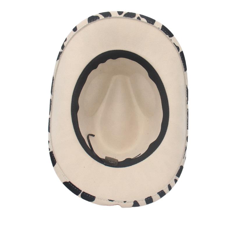 Cowboy Busy Calf Head Outdoor Grassland Riding Handsome Jazz Style Felt Hat Upturned Top Hat Men And Women
