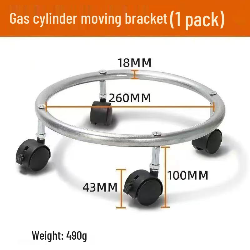 

Gas Cylinder Base with Brakes - Mobile Kitchen Storage Wheel Tray Silver Version: 4 Wheels with Brake