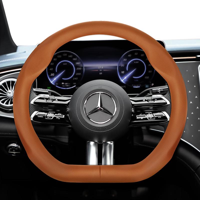 For Mercedes-Benz D-Shaped Steering Wheel Cover Ultra - Thin Micro Fiber Leather W206 W177 W213 X253 W463 C118 W176 W247 W205
