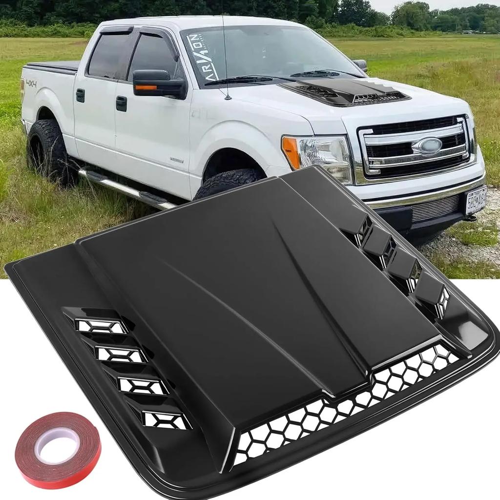Automotive Universal Hood Scoop and Vents Compatible with Dodge Ram 1500 2500 Ford F250 F350 Jeep Wrangler for Trucks