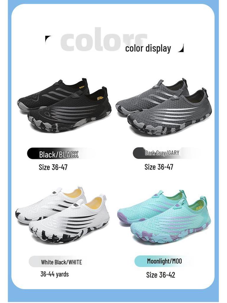 Unisex Non-Slip Quick-Dry Beach Shoes - Breathable, Soft Sole, Cut-Resistant for Wading & Swimming