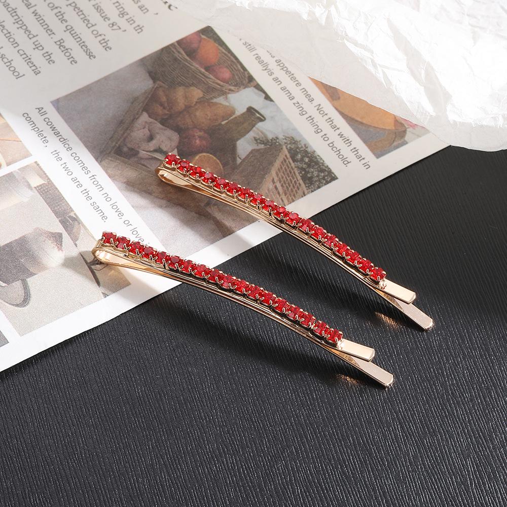 Chic Diamond Row Hair Clip: Elegant and Fashionable High-End Bangs Spring Hairpin