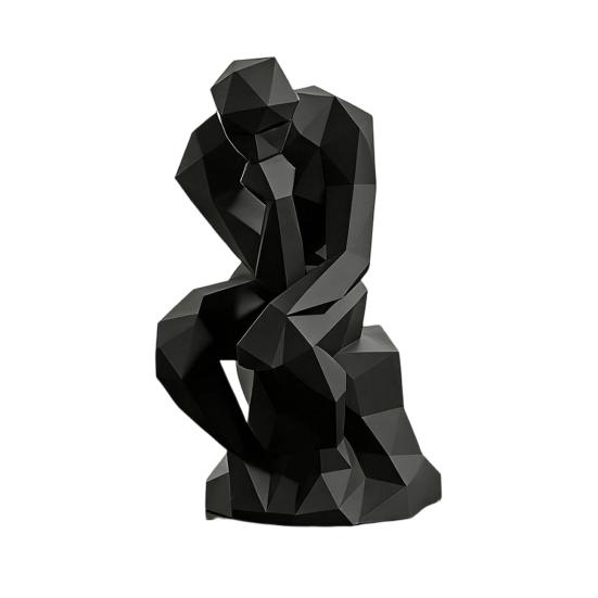 Thinker Ornaments 3D Printed Nordic Style Statue Compact Modern Art Figurine Sharp Edges Desktop Bookshelf Sculpture