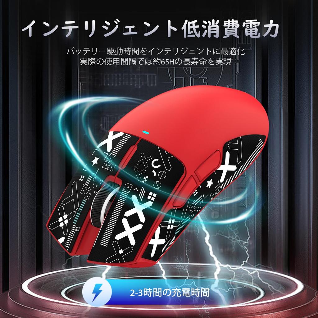 ATTACK SHARK X11 Gaming Mouse Wireless 63g 22000DPI Charging Dock Included Tape Included Up To 65 Hours of Operation Certified 2.4g/Bluetooth/USB-C