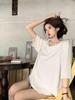 Übergröße T-Shirt mit offenem Rücken und kurzen Ärmeln für Damen - 2026 Sommer Lässiges lockeres mittellanges Oberteil