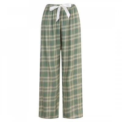 Shop   Women Comfortable Cooling Beach 9 Bucket Wide Pants Green Check Cha Wpt  