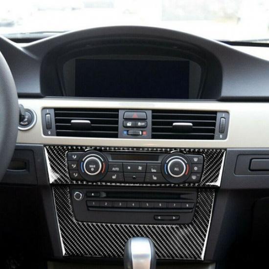 Carbon Fiber Interior Control Panel Cover Trim Set Fits BMW E90 92 93 2005-12 US