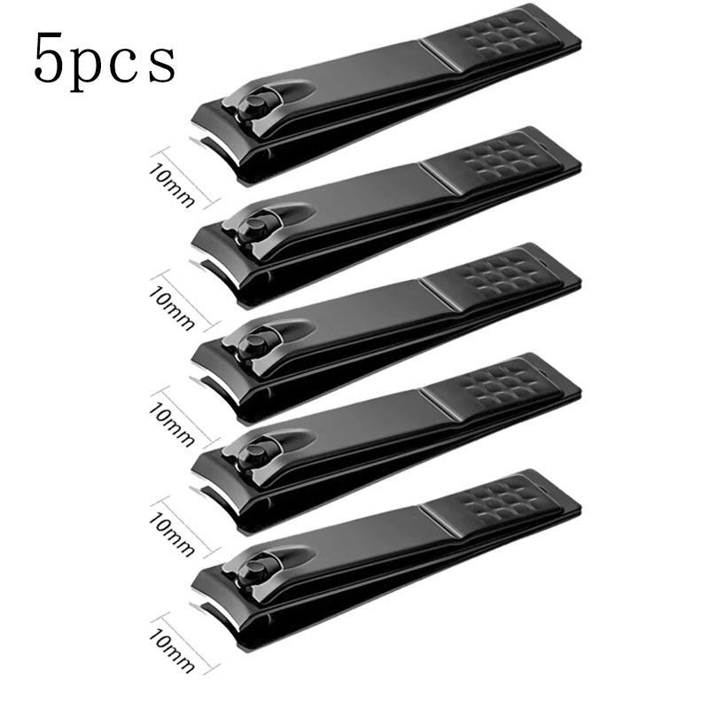 1/3/5Pcs Black Nail Clippers Stainless Steel Nail Cutter Thick Scissor Plier Toenail Fingernail Professional Manicure Trimmer