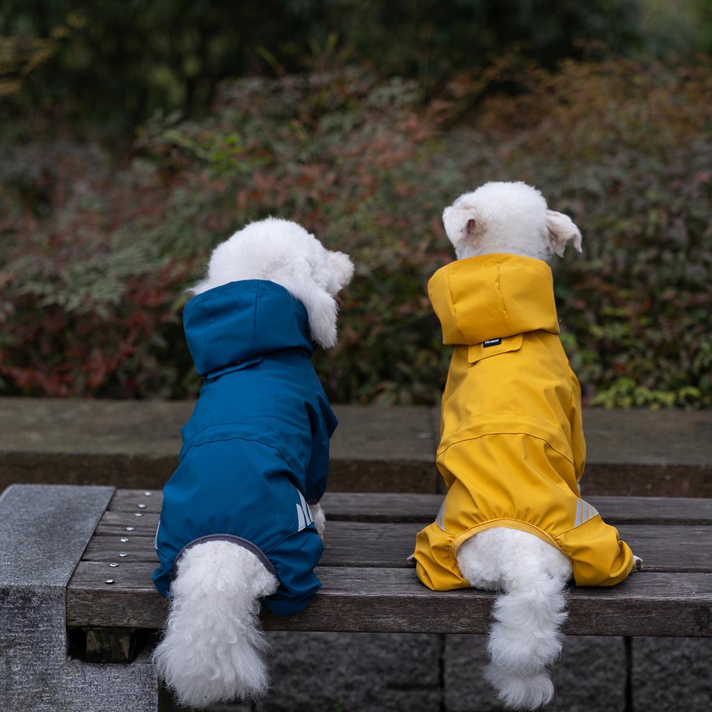 Waterproof Pet Clothes PU Dog Raincoat with Hood for Small Dogs Waterproof Reflective Cat Coat Chihuahua Jacket Poodle Overalls