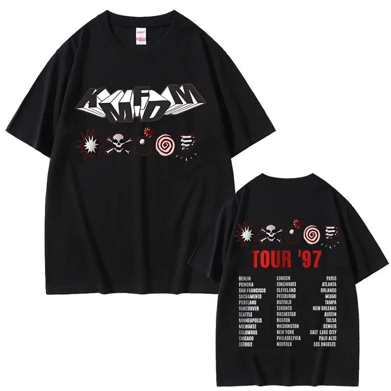 

2026 Rock Band Kmfdm Tour 97 Graphic Print T-shirt Summer Men Women Vintage Gothic Punk Streetwear Male Casual Pure Cotton T Shirts M бежевий