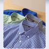 2026 spring new style 100% cotton Oxford plaid striped men's long-sleeved fashionable business casual fit shirt single top