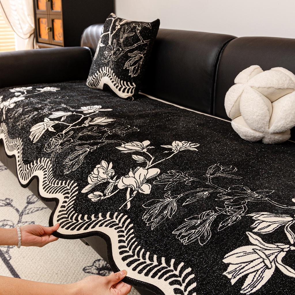 1 Stück Sofakissen mit Blumenmuster, Moderner Stil, Schneesamt, Unregelmäßige Form, Kratzfest für Katzen, Geeignet für den täglichen Gebrauch im Wohnzimmer