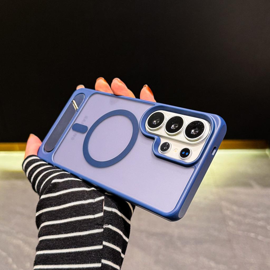 Applicable To Samsung S26ultra Skin Sensing Magnetic Mobile Phone Case S25Plus Invisible Folding Bracket Protective Case