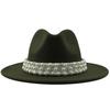 European and American Metal Leaf Women Woolen Hat Jazz Hat Autumn and Winter British Retro Top Hat Women