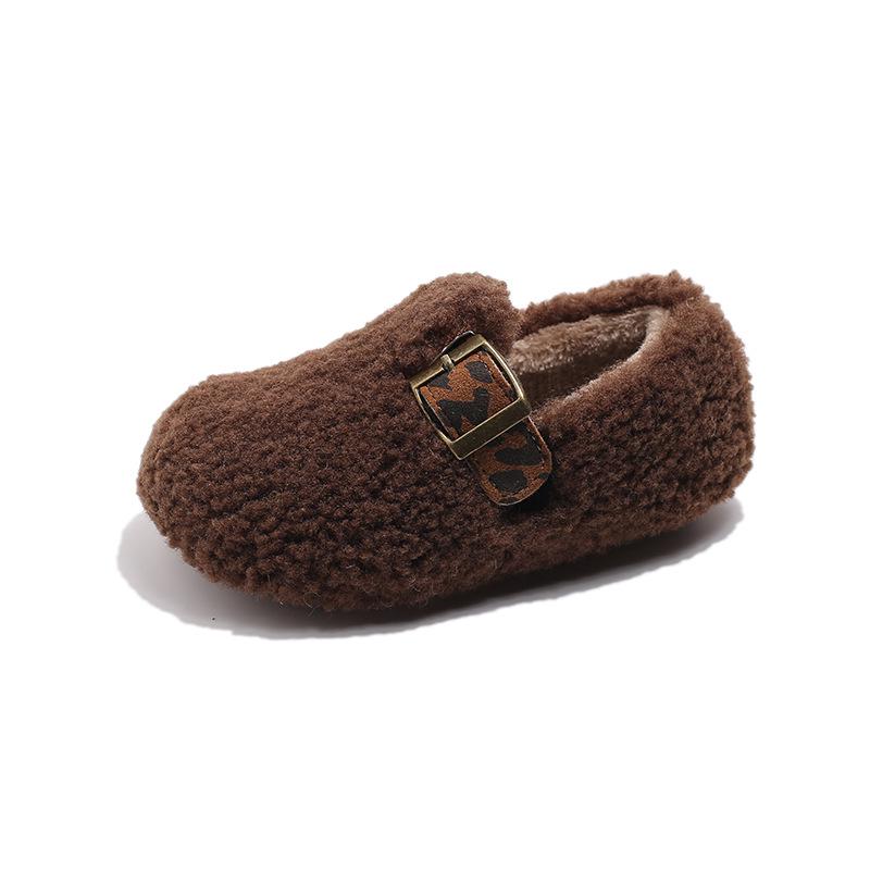 Winter Warm Fleece Baby Shoes: Soft Sole, Closed Heel, Thick Cotton for Girls