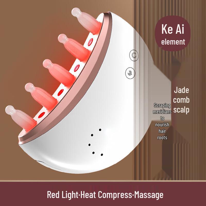 Red Light Jade Head Massager Comb