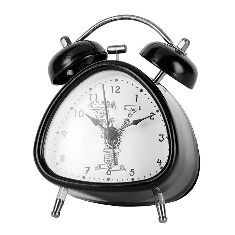 

Треугольный подарок Креативный металлический будильник Домашний детский милый звонок Будильник Battery model