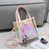 Women's Bag 2023 new niche design Laser transparent Jelly bag Portable commuter Tote bag length 21.5cm high 21.5cm wide 13cm