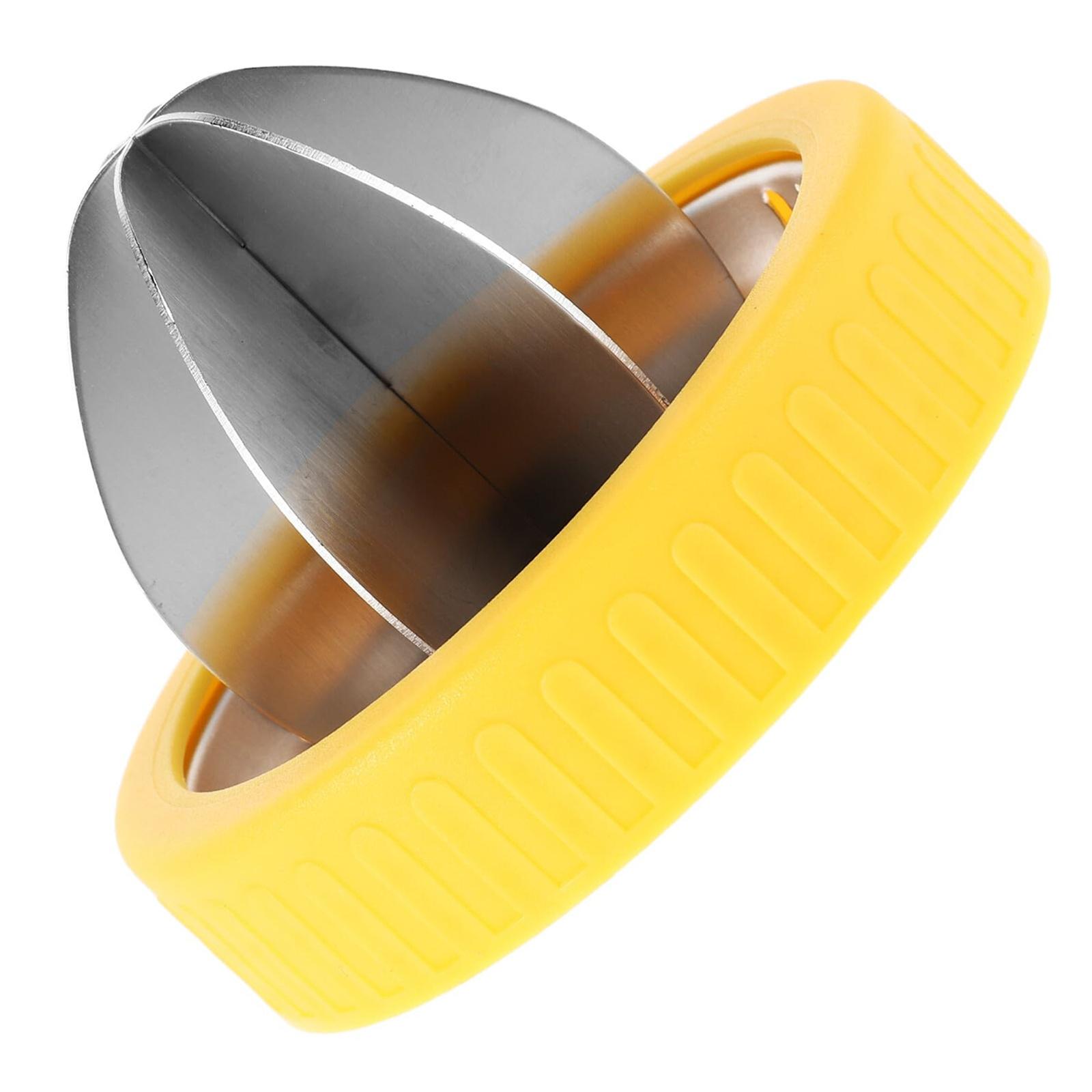 Stainless Steel Manual Juicer Hand Press Lemon Orange Squeezer With Yellow Plastic Ring Lid For Kitchen Fruit Juicing