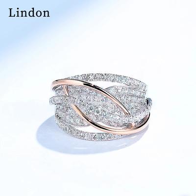 Lindon Classic Copper Alloy Zircon Ring Ladies Jewelry Wedding Promise Party Gift