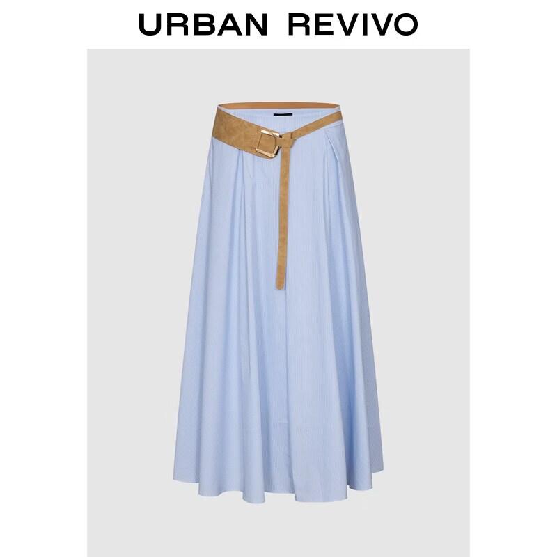 

UR Women s Pleated Stripe Skirt with Belt XXS