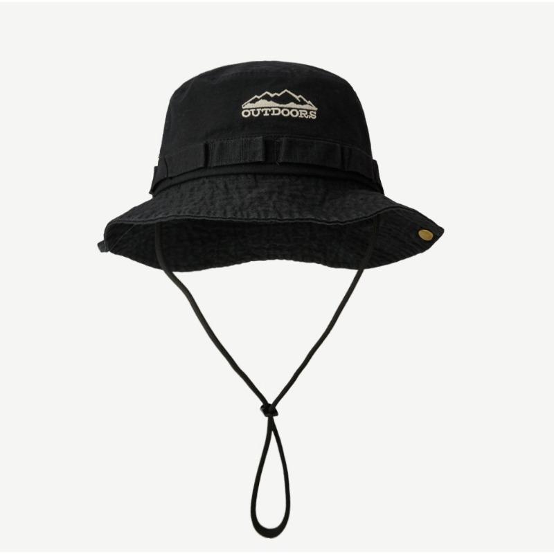 Japanese Retro Outdoor Drawstring Hiking Hat Men and Women Spring and Summer Sun Protection Sun Hat Casual Versatile Western Fisherman Hat