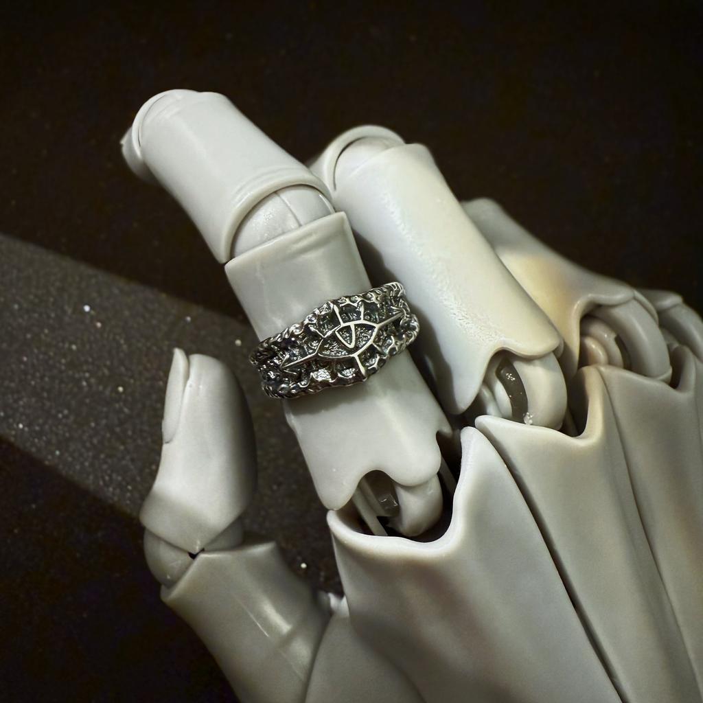 Retro The 13th Black Crusade Adjustable Open Ring For Men Punk Gothic Edgy Copper Jewelry Warhammer 40K Accessories Gift for Him