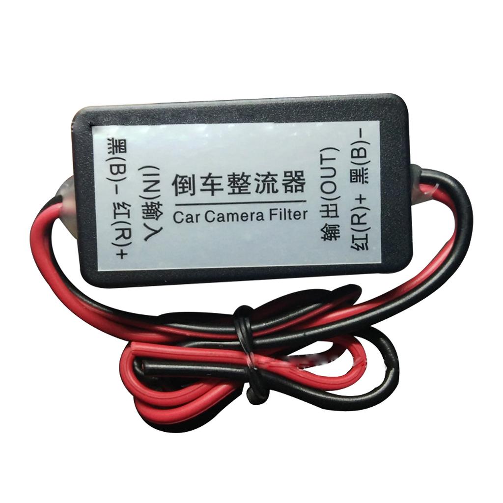 12V DC Power Relay Capacitor Filter Rectifier for Car Rear View Backup Camera Auto Car Eliminate interference Connector