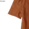 ZANZEA Women Elegant Casual V-neck Summer Short Sleeve Dress