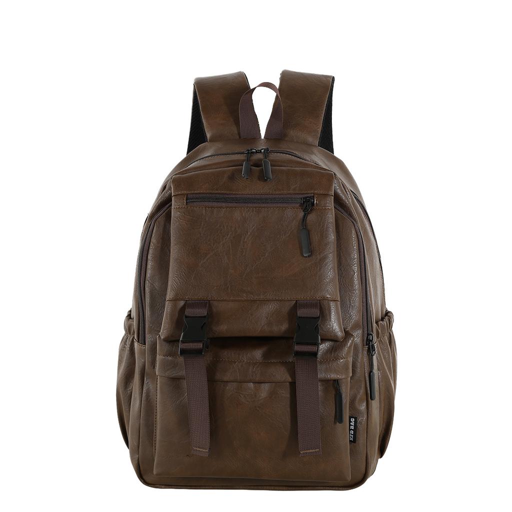 Zaino scolastico nuovo da uomo in PU, zaino casual da lavoro, borsa per computer, borsa da viaggio per il tempo libero elegante di grande capacità