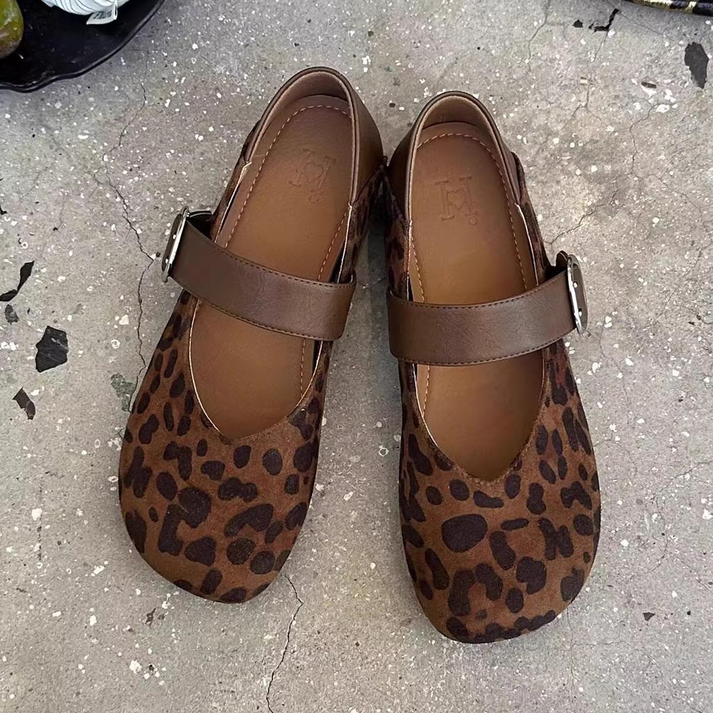 Fashion Flat Shoes for Women Retro Square Toe Shallow Mouth New Summer Ballet Mary Jane Shoes Plus Size Casual Women's Shoes