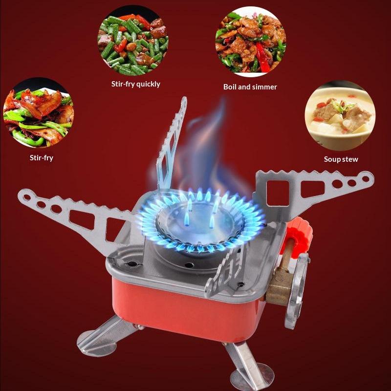 Portable Burner Camping Foldable Windproof Outdoor Gas Tank Stove For Backpacking Camping Hiking Picnic Camping Burner Bbq Grill