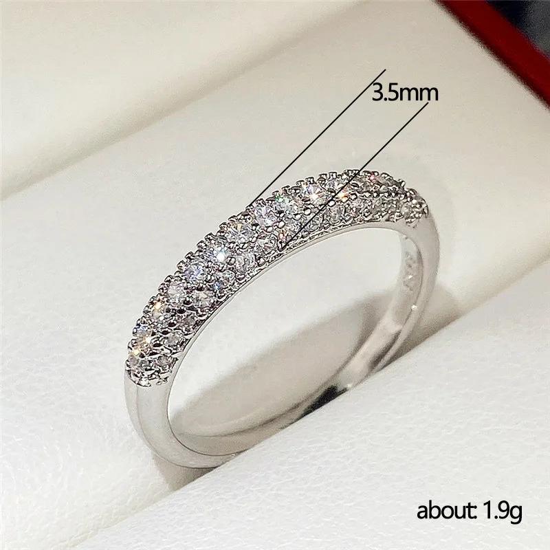 New Shiny Crystal CZ Female Trendy Rings for Women Engagement Bands Dainty Delicate Lady Wedding Accessories Aesthetic Jewelry